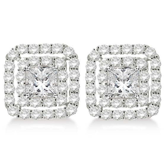 Pave-Set Square Diamond Earring Jackets in 14k White Gold (1.05ct)