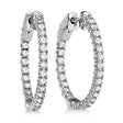 Prong-Set Lab Grown Diamond Hoop Earrings in 14k White Gold (1.00ct)