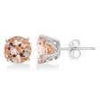 Antique Art Deco Morganite Stud Earrings 14k White Gold (2.50ct)