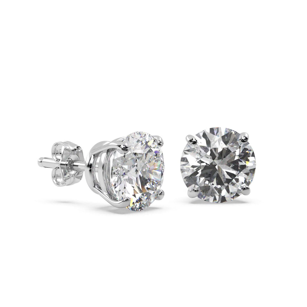 0.75ct. 4-Prong Basket Diamond Stud Earrings 18kt White Gold (H-I, SI2-SI3)