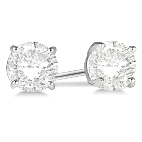 3.00ct. 4-Prong Basket Lab Diamond Stud Earrings 14kt White Gold (G-H, SI1)