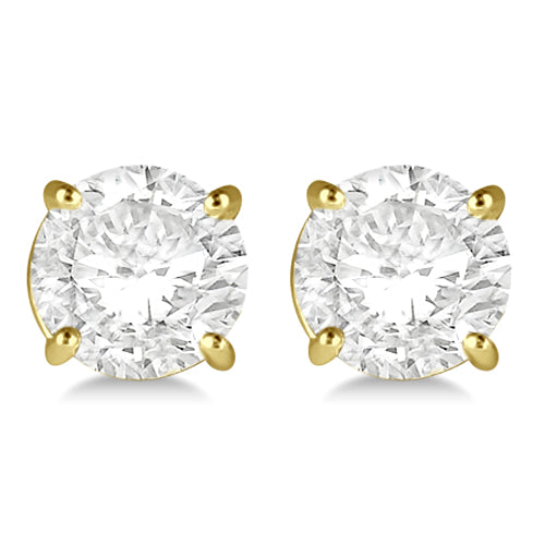 4.00ct. 4-Prong Basket Lab Diamond Stud Earrings 14kt Yellow Gold (G-H, SI1)