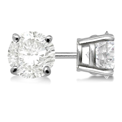 0.75ct. 4-Prong Basket Lab Diamond Stud Earrings 18kt White Gold (G-H, SI1)