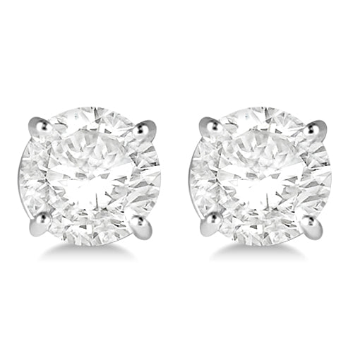0.75ct. 4-Prong Basket Lab Diamond Stud Earrings 18kt White Gold (G-H, SI1)
