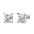 2.50ct. Princess Moissanite Stud Earrings 14kt White Gold (F-G, VVS1)