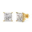 2.00ct. Princess Moissanite Stud Earrings 18kt Yellow Gold (F-G, VVS1)