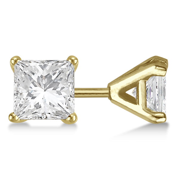 0.50ct. Martini Princess Diamond Stud Earrings 14kt Yellow Gold (H-I, SI2-SI3)