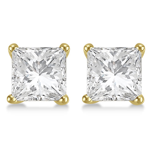 0.33ct. Martini Princess Lab Diamond Stud Earrings 14kt Yellow Gold (H-I, SI2-SI3)