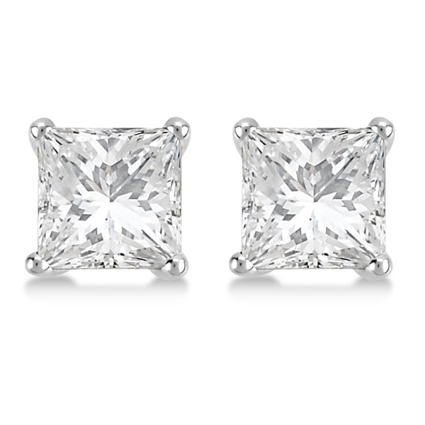 3.00ct. Martini Princess Lab Diamond Stud Earrings Platinum (H-I, SI2-SI3)
