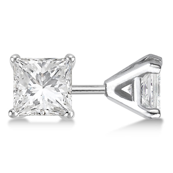 1.50ct. Martini Princess Diamond Stud Earrings 14kt White Gold (G-H, VS2-SI1)