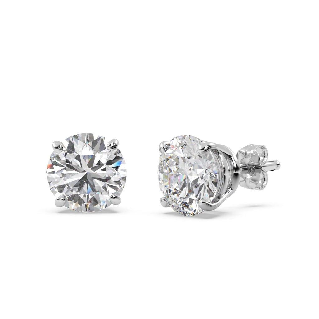 1.00ct. 4-Prong Basket Diamond Stud Earrings 14kt White Gold (G-H, VS2-SI1)