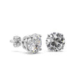 3.00ct. 4-Prong Basket Lab Diamond Stud Earrings 18kt White Gold (G-H, SI1)
