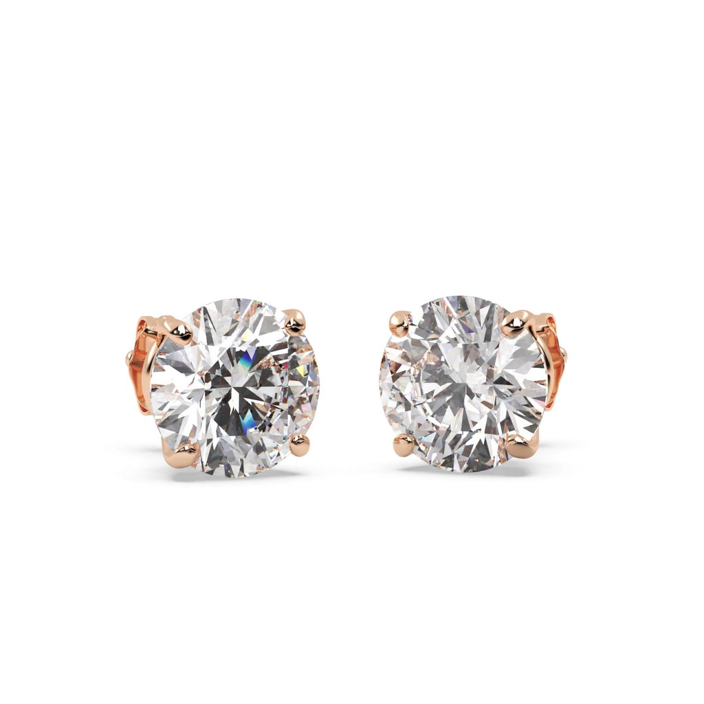 0.33ct. 4-Prong Basket Lab Diamond Stud Earrings 14kt Rose Gold (G-H, SI1)