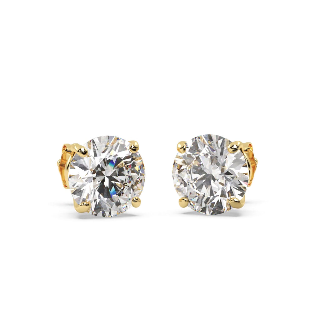 0.75ct. 4-Prong Basket Lab Diamond Stud Earrings 14kt Yellow Gold (G-H, SI1)
