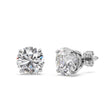 3.00ct. 4-Prong Basket Moissanite Stud Earrings 18kt White Gold (F-G, VVS1)