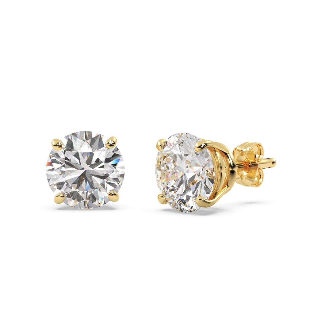 0.75ct. 4-Prong Basket Moissanite Stud Earrings 18kt Yellow Gold (F-G, VVS1)
