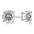 2.50ct. 4-Prong Basket Salt & Pepper Diamond Stud Earrings 14kt White Gold