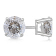 0.50ct. 4-Prong Basket Salt & Pepper Diamond Stud Earrings 14kt White Gold
