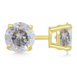 0.50ct. 4-Prong Basket Salt & Pepper Diamond Stud Earrings 14kt Yellow Gold