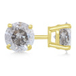 3.00ct. 4-Prong Basket Salt & Pepper Diamond Stud Earrings 18kt Yellow Gold