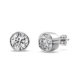 2.00ct. Bezel Set Lab Diamond Stud Earrings 14kt White Gold (G-H, SI1)