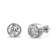 2.00ct. Bezel Set Lab Diamond Stud Earrings 18kt White Gold (F-G, VS1)
