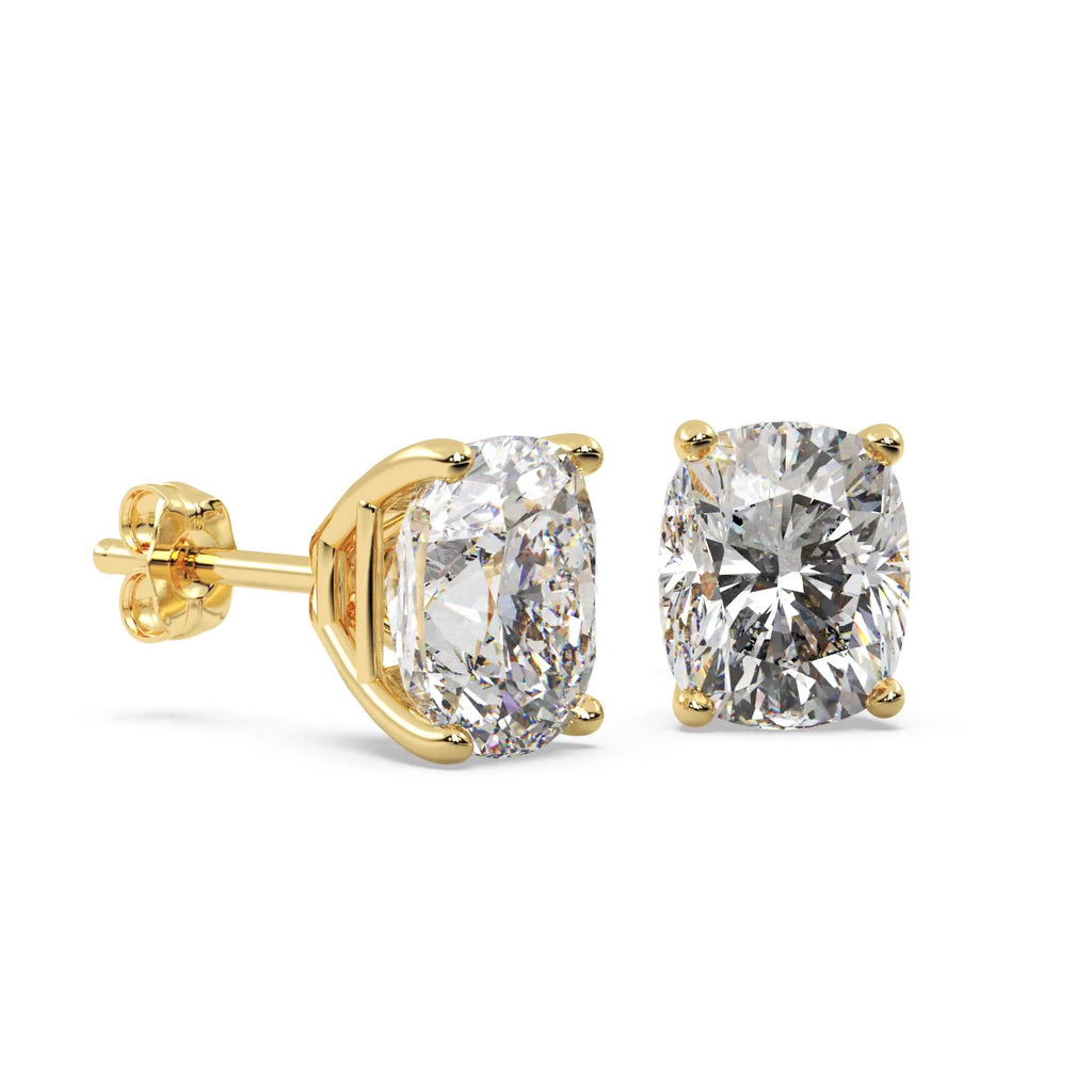 1.50ct. Cushion-Cut Lab Diamond Stud Earrings 14kt Yellow Gold (F-G, VS1)