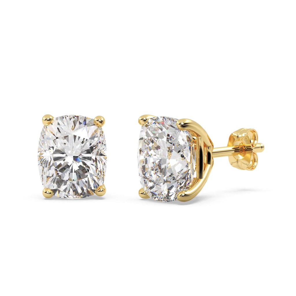 1.50ct. Cushion-Cut Lab Diamond Stud Earrings 14kt Yellow Gold (F-G, VS1)