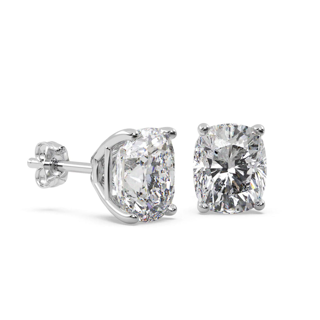 2.00ct. Cushion-Cut Lab Diamond Stud Earrings 18kt White Gold (F-G, VS1)
