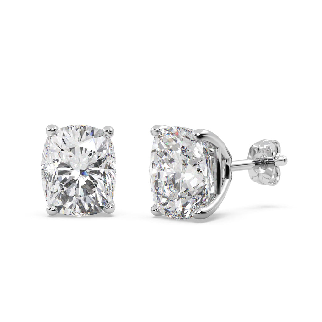 0.50ct. Cushion-Cut Diamond Stud Earrings 14kt White Gold (G-H, VS2-SI1)