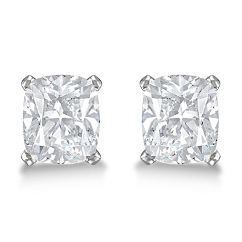 1.50ct. Cushion-Cut Lab Diamond Stud Earrings 14kt White Gold (F-G, VS1)