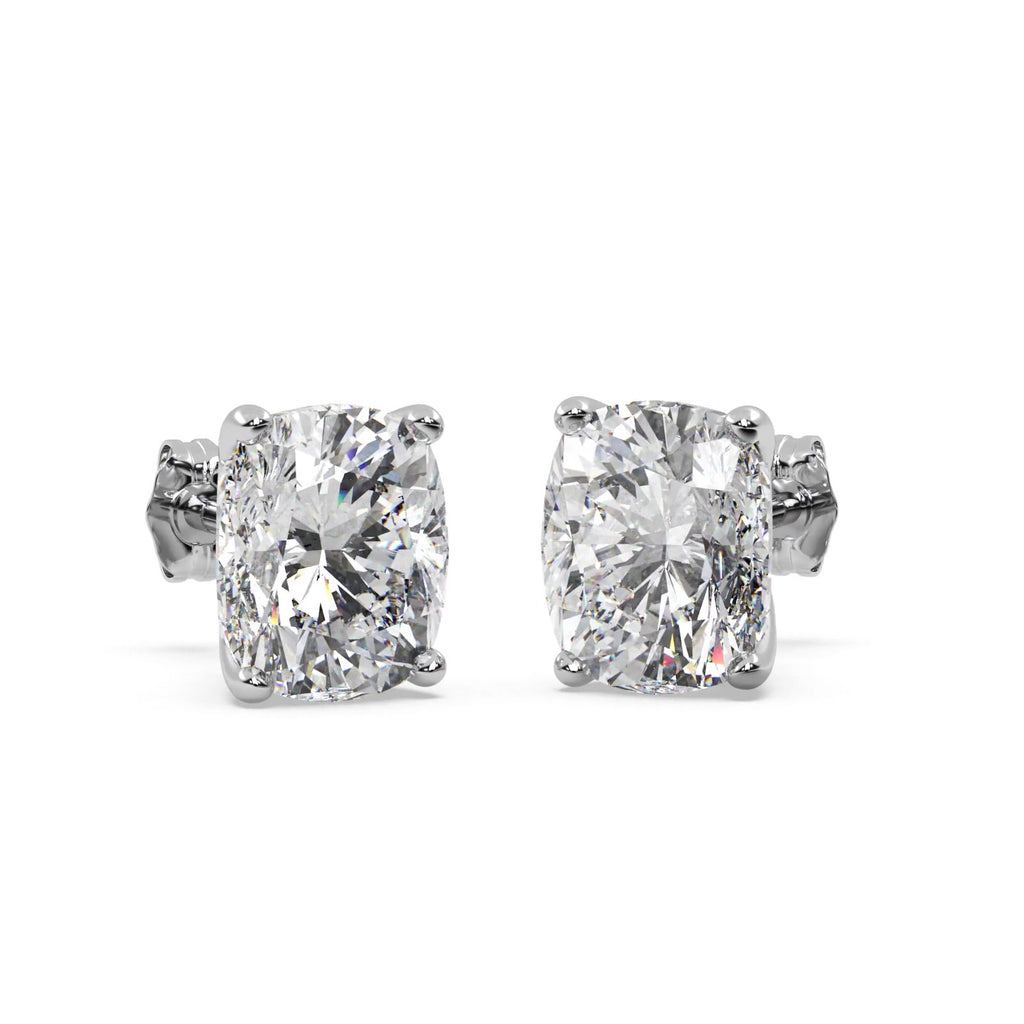 0.50ct. Cushion-Cut Moissanite Stud Earrings 14kt White Gold (F-G, VVS1)