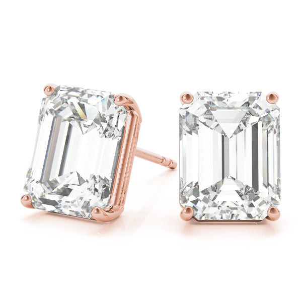 1.50ct Emerald-Cut Diamond Stud Earrings 14kt Rose Gold (G-H, VS2-SI1)