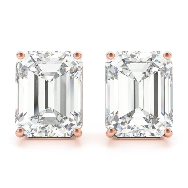 1.50ct Emerald-Cut Diamond Stud Earrings 14kt Rose Gold (G-H, VS2-SI1)