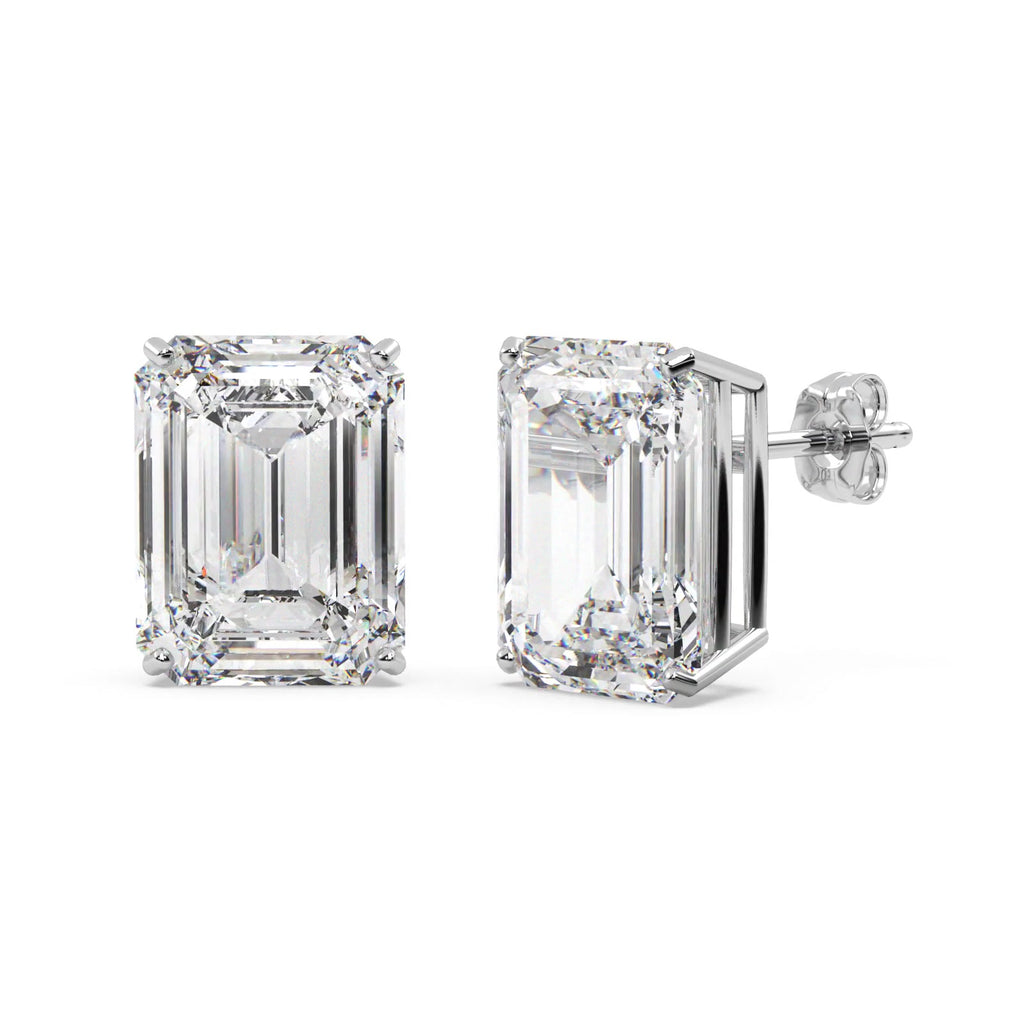 0.50ct Emerald-Cut Lab Diamond Stud Earrings 14kt White Gold (G-H, VS2-SI1)