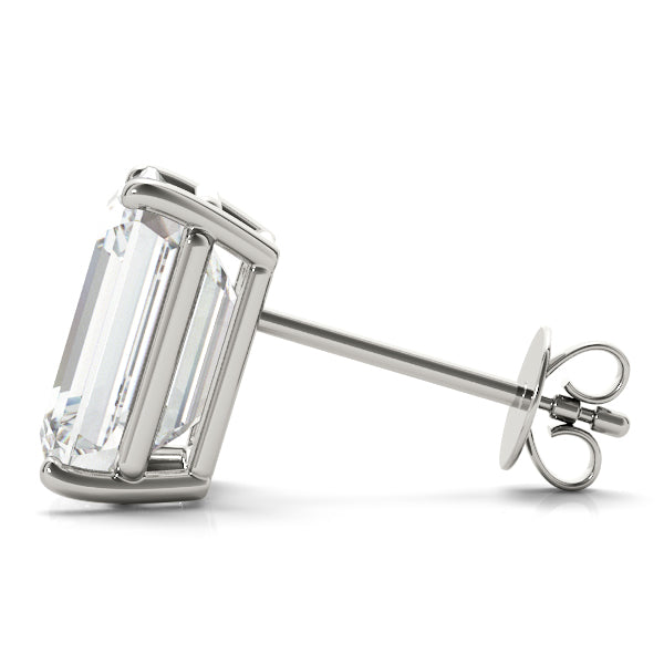 0.50ct Emerald-Cut Diamond Stud Earrings 18kt White Gold (G-H, VS2-SI1)