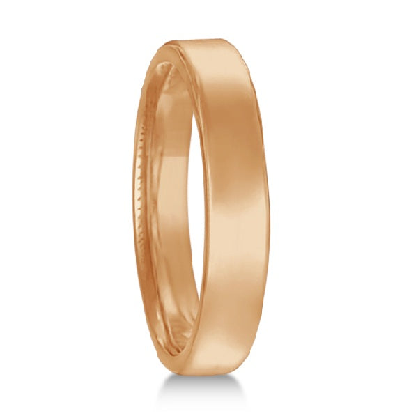 Dome Comfort Fit Wedding Ring Men's European Band 14k Rose Gold (3mm)