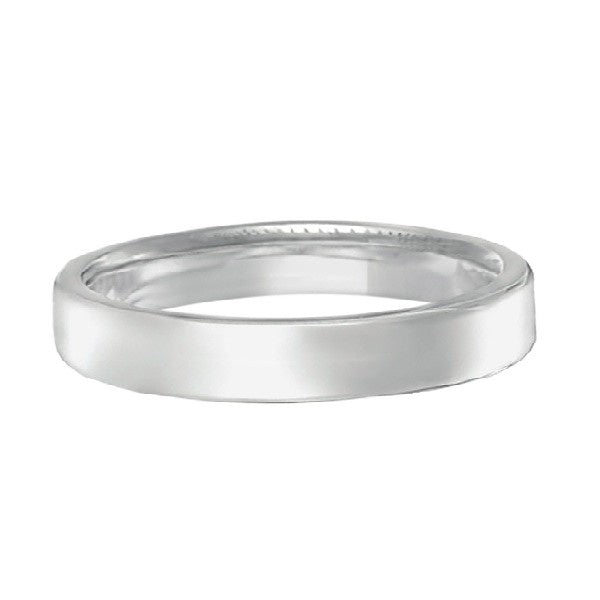 Dome Comfort Fit Wedding Ring Men's European Band 14k White Gold (3mm)