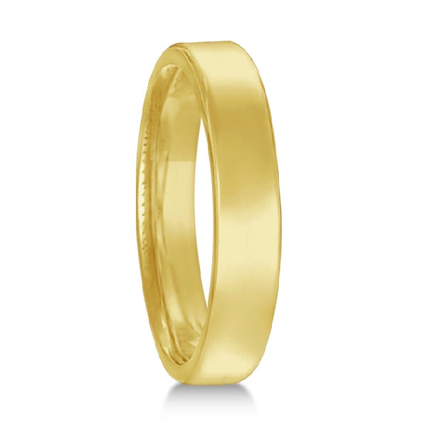 Dome Comfort Fit Wedding Ring Men's European Band 14k Yellow Gold (3mm)
