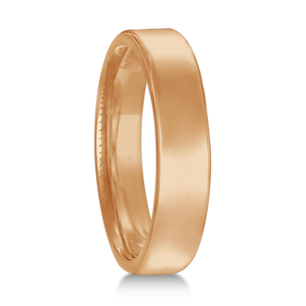 Dome Comfort Fit Wedding Ring Men's European Band 14k Rose Gold (4mm)