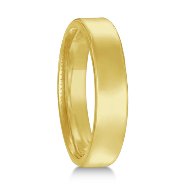 Dome Comfort Fit Wedding Ring Men's European Band 14k Yellow Gold (4mm)