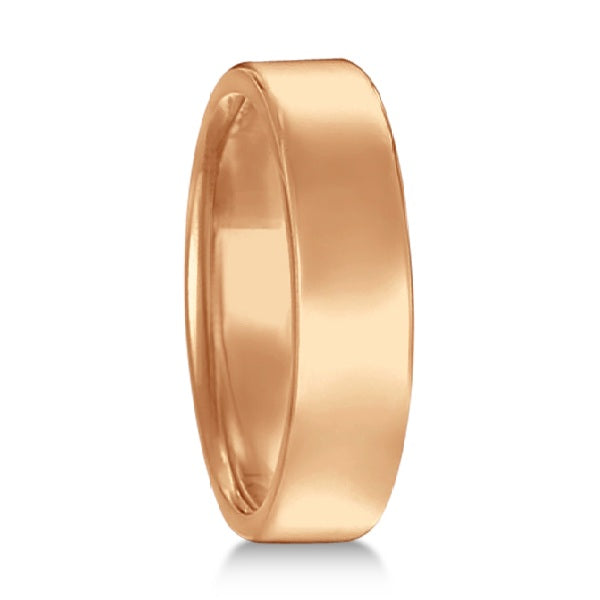 Dome Comfort Fit Wedding Ring Men's European Band 18k Rose Gold (5mm)