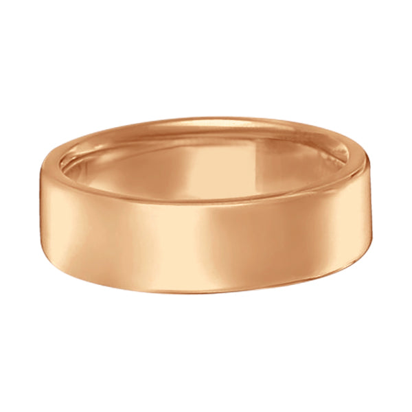 Dome Comfort Fit Wedding Ring Men's European Band 14k Rose Gold (6mm)