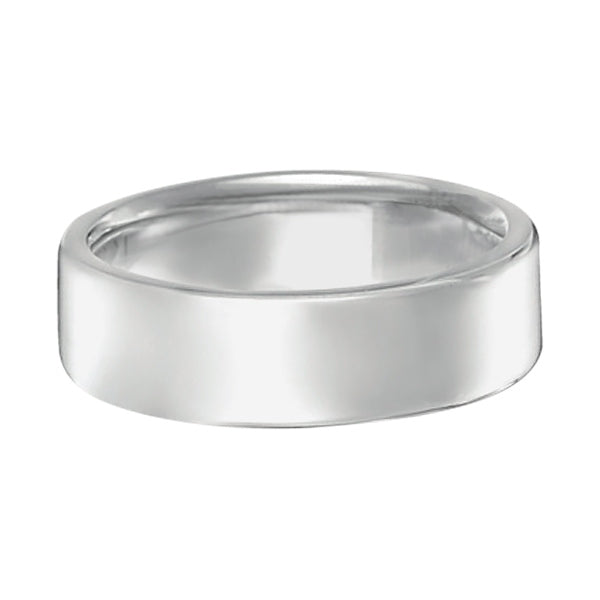 Dome Comfort Fit Wedding Ring Men's European Band 18k White Gold (6mm)