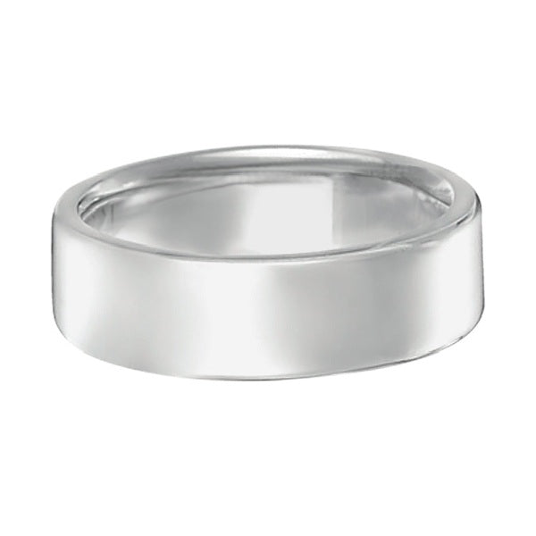 Dome Comfort Fit Wedding Ring Men's European Band 14k White Gold (7mm)