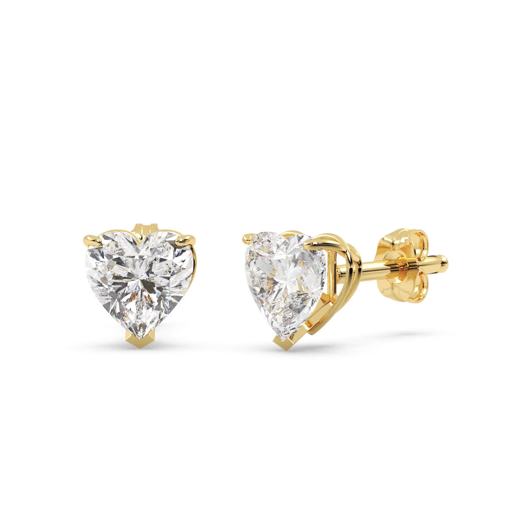 1.50ct. Heart-Cut Lab Diamond Stud Earrings 14kt Yellow Gold (G-H, SI1)