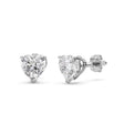 0.50ct Heart-Cut Diamond Stud Earrings 18kt White Gold (H, SI1-SI2)