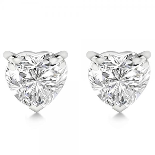 0.75ct Heart-Cut Lab Diamond Stud Earrings 14kt White Gold (F-G, VS1)