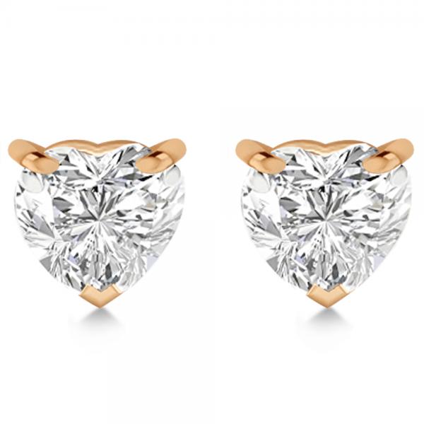 1.50ct Heart-Cut Lab Diamond Stud Earrings 18kt Rose Gold (F-G, VS1)