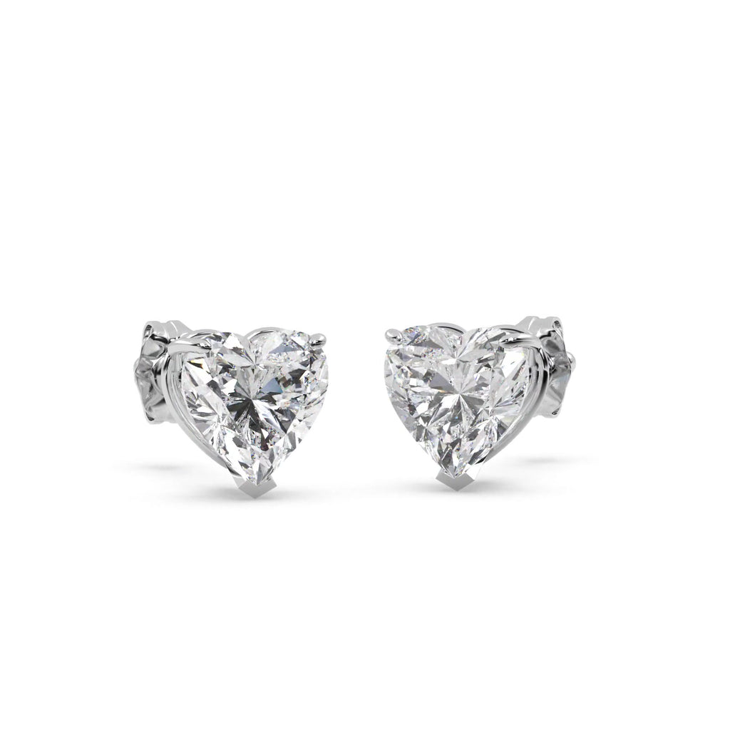 1.50ct Heart-Cut Lab Diamond Stud Earrings 14kt White Gold (F-G, VS1)